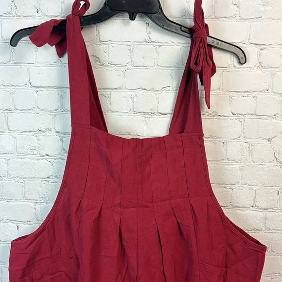 BloomChic Pleated Burgundy Jumpsuit Plus Size 1X - Picture 4 of 8